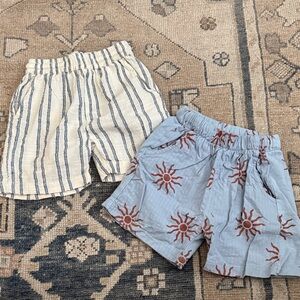 Zara Striped and Sun Patterned Kids Shorts Set size 3